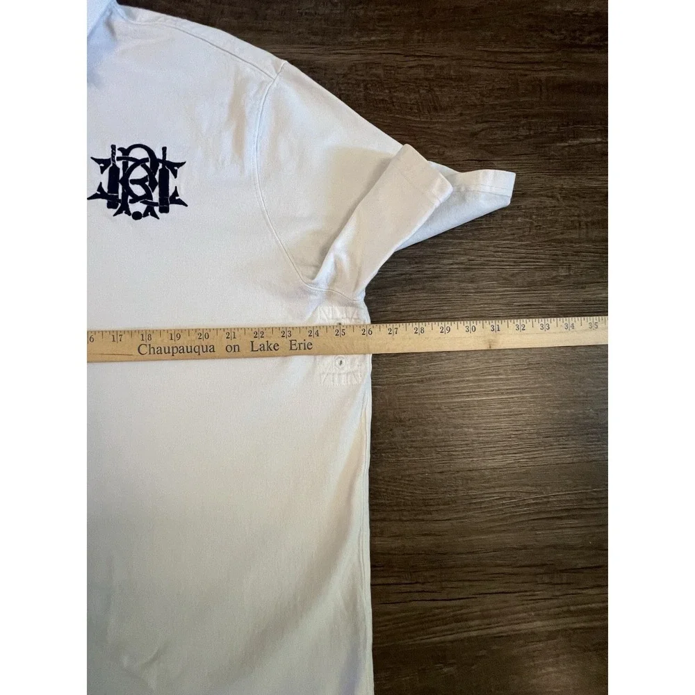Rare Vintage POLO RALPH LAUREN Spell Out Scribble Polo Shirt 90s‎  White XL B29